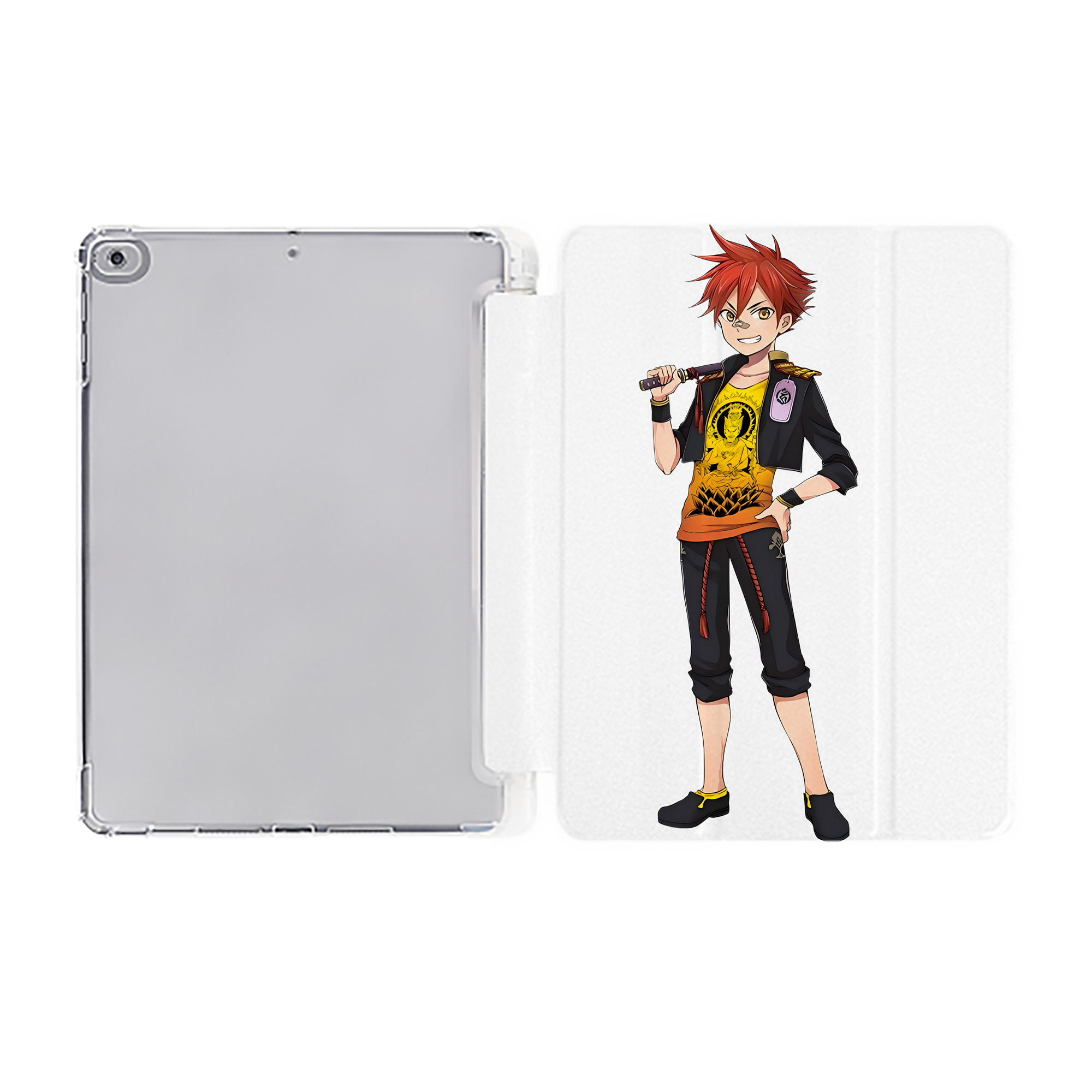 （画像用） 刀剣乱舞 Touken Ranbu IPad ケース ペン収納付き 三つ折りスタンド PUレザー×シリコン 対応機種9.5/10.5/10.9インチ